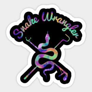 Snake Wrangler Galaxy Tie Dye Logo Sticker